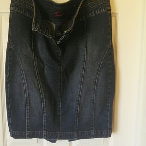 Denim pencil skirt